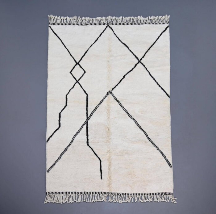 White Authentic Beni Ourain Rug