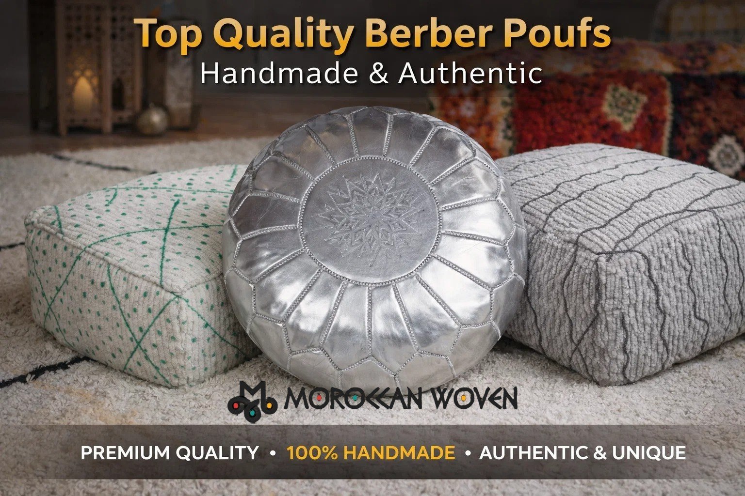 Top Quality Berber Poufs – Handmade & Authentic