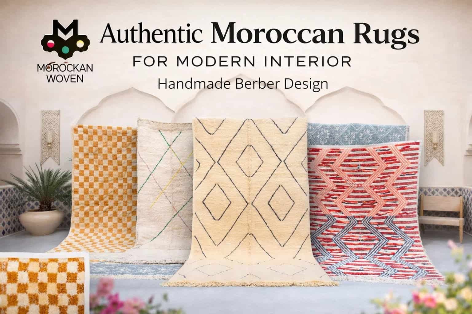 Authentic Moroccan Rug for Modern Interior – Handmade Berber Design