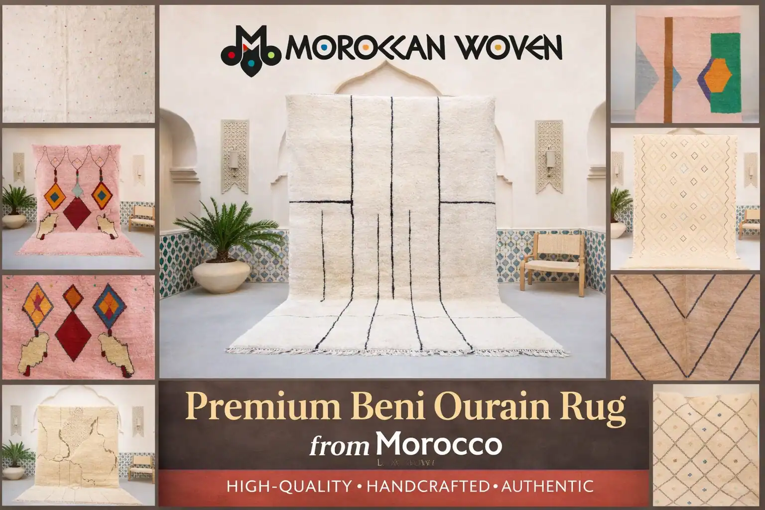 Premium Beni Ourain Rug from Morocco – Handmade Luxury Carpet