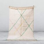 Azrar Beni Ourain rug in white and multicolor, handmade in Morocco