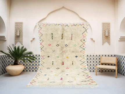 Talalit Azilal rug in cream and multicolor, handmade in Morocco