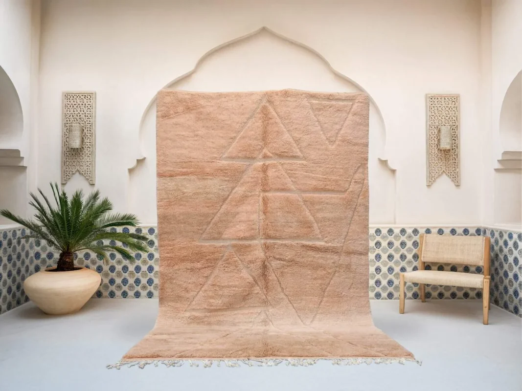 Talwit Beni Ourain rug in beige, handmade in Morocco