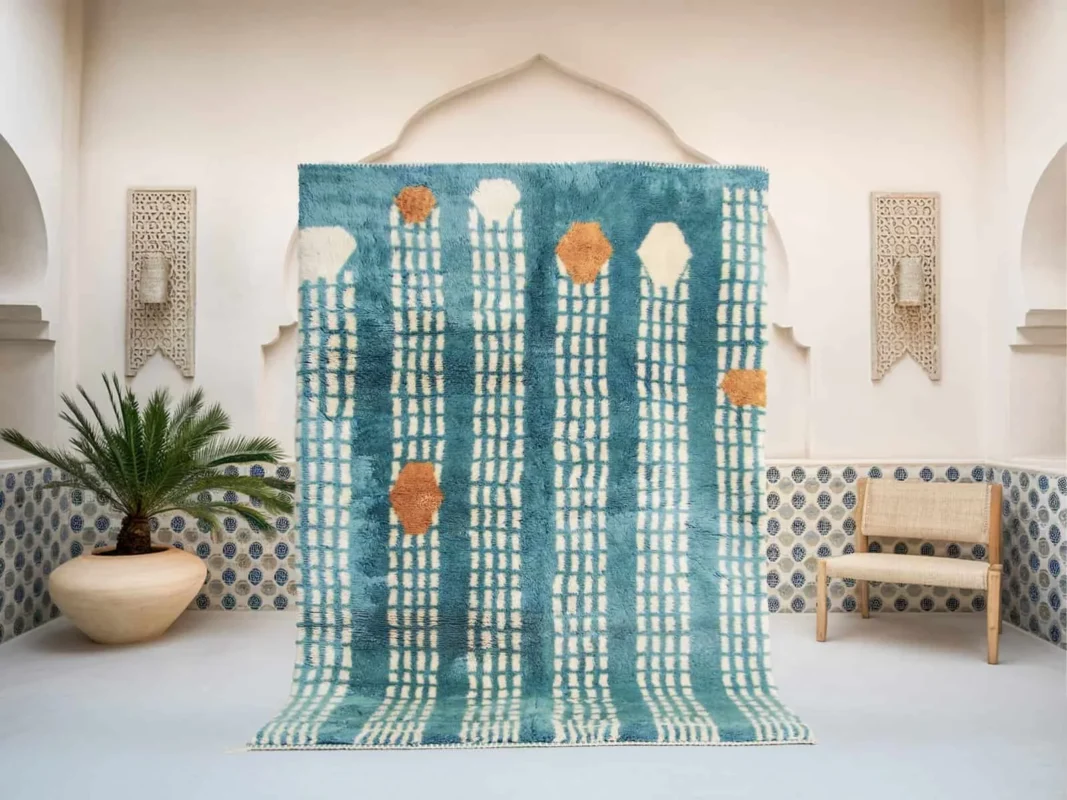 Tamazgha Beni Mrirt rug in multicolor, handmade in Morocco
