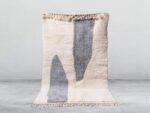 Tazerzait Beni Ourain rug in white and grey, handmade in Morocco