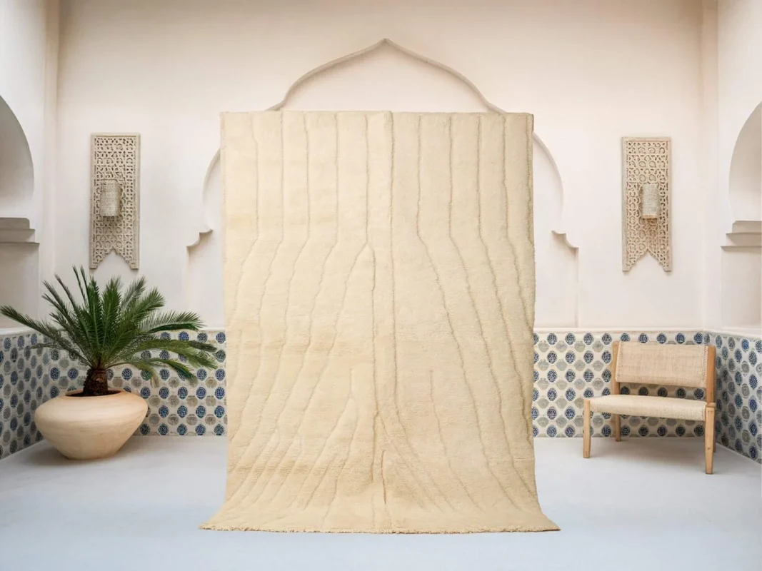 Zayra Beni Mrirt rug in oak, handmade in Morocco